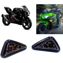 Auto Pearl 2 Pcs 12V Black Bike Side LED Indicator Light Set for TVS Apache RTR 310 310BS6, A55-picture-48