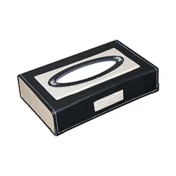 Kozdiko Leatherette Black Designer Car Tissue Paper Dispenser with 200 Sheets (100 Pulls) for Mahindra Bolero XL image 3