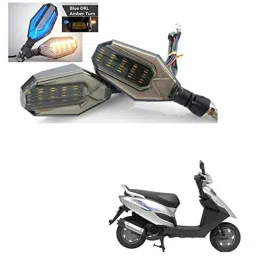 Kozdiko 4 Pcs Plastic Front &a; Rear U Shape Dual Color DRL LED BIke Indicator Set for Bajaj Kristal 640-picture-33