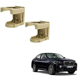 Kozdiko Plastic Beige Foldable Car Drink Holder for BMW X4 (Pack of 2)-picture-10