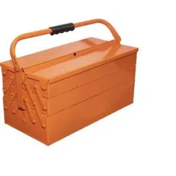 Krost Plastic Metal Tool Box With 5 Compartmernt With Safety Lock And Key (Red-Grey) image 2