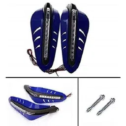 A4S 2 Pcs Blue Motorcycle Handguards with LED Light Set for TVS Apache RTR 160, ASTLO94-picture-29