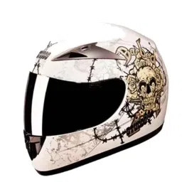 Studds Scorpion D3 Decor Expanded Polystyrene Matt White Full Face Full Face Helmet, Size: Medium-picture-45