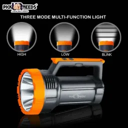 Pick Ur Needs 100W Black Rechargeable Emergency Long Range Search Torch with Multi-Functional, EML-7144 PN image 3