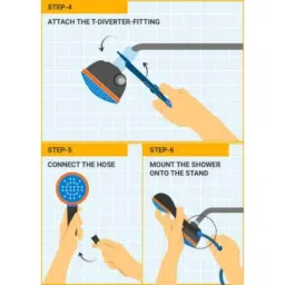 Kamal OHS-0163 4x3 inch Shower Head with Arm image 3