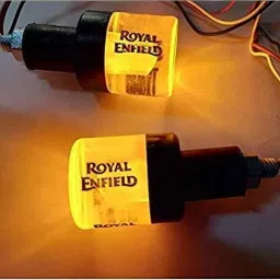 AOW Handle Bar End Dual Led Crystal Side Indicator Lights for Royal Enfield Models (Orange) K-6.9(Set of 2)-picture-30