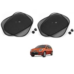 Kozdiko 4 Pcs Black Chipokoo Car Window Sunshade Curtain Set for Ford Old Figo (2009-2014), koz_79156-picture-25