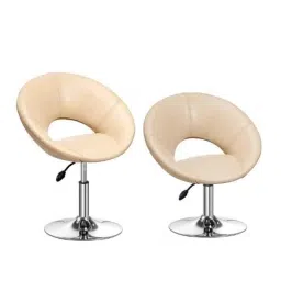 Da Urban Lotus Cream Fabric &a; Foam Stool Chair with Low Back (Pack of 2)-picture-25