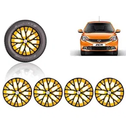 Auto Pearl 4 Pcs 14 inch ABS Black &a; Yellow Press Type Fitting Car Wheel Cover Set for Tata Zica-picture-36