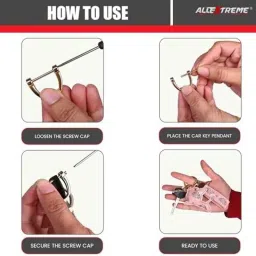 AllExtreme LC-8802-1 Pink Kitty Design Keychain Anti-Lost D-Ring with 1 Screwdriver &a; 2 Rings for Car Bike image 4