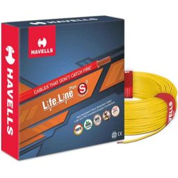 Havells 2.5 Sqmm Yellow Life Line Plus Single Core HRFR PVC Copper Insulated Flexible Cables, WHFFDNYA12X5, Length: 90 m-picture-14