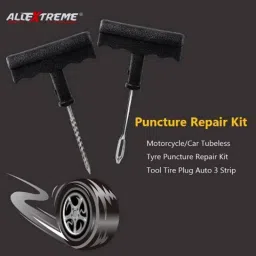 AllExtreme EXTTPK4 Complete Tubeless Tyre Puncture Repair Kit with Emergency Brown Puncher Seal Strips image 4