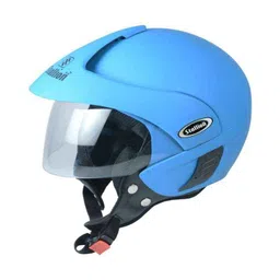 Stallion BLK Triomax Open Face Sky Blue Motorbike Helmet, Size: M-picture-15