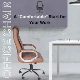 Heikin Fibbo Brown High Back Leatherette DIY Executive Office Chair for Work from Home, HE-00032 image 2