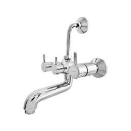 Cera Brass Chrome Finish Wall Mixer with Bend Pipe for Overhead Shower, F2013401 image 3