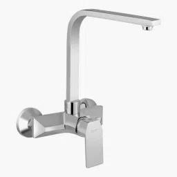 Kerovit Qua Silver Chrome Finish Single Lever Wall Mounted Sink Mixer with Swivel Spout &a; Flanges, KB1011038-picture-29