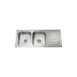 Jayna Mercury DBSD 03 (DX) Matt Double Bowl With Single Drain Board Sink, Size: 45 x 20 in-picture-1