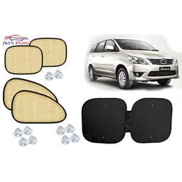Auto Pearl 5 Pcs PVC &a; Mesh Beige Window &a; Front Sun Shade Set for Toyota Innova 2012-2013-picture-36