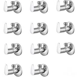 Spazio Stainless Steel Chrome Finish Vignette Angle Valve with Wall Flange (Pack of 11)-picture-12