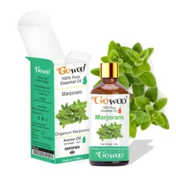 GoWoo 2 Pcs 10ml Natural Therapeutic Grade Marjoram Aroma Oil &a; 100ml Brahmi Carrier Oil Set, GWOC870-P32+P169 image 2