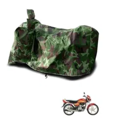 Kozdiko Polyester Jungle Print Waterproof Bike Body Cover with Mirror Pockets &a; Buckle Belt for Hero HF Deluxe-picture-36