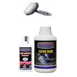 Indopower Ff1024 250ml Leather Shiner, 100g Scratch Remover &a; All Tyre Cleaning Brush Kit, AHh1028-picture-10