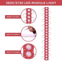 AllExtreme Exm1Ilr 1 Led Module Light Interior Exterior 12V 5730 Injection Decorative Lamp With Adhesive Backside For Car, Home &a; Decoration (20 Strips, Red) image 2