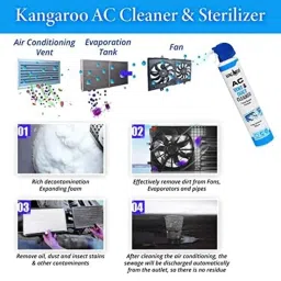 Kangaroo Car Care Kit with 200ml Car Polish, 200ml Dashboard Polish, 200ml Scratch Remover, 500ml Foaming Car Interior Cleaner Spray, 400ml AC Vent &a; Duct Cleaner, 2 Pcs Foam Applicators &a; Microfiber Towel image 3