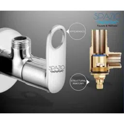 Spazio Max Stainless Steel Chrome Finish Angle Cock with Wall Flange (Pack of 3) image 4