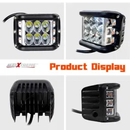 AllExtreme EX36W2SP 2 Pcs 12 LED 36W Amber &a; White CREE Waterproof Strobe Flood Beam Fog Light Set with On/Off Switch image 3