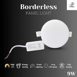 D&s;Mak 9W White Round Borderless Led Panel Light with Adjustable Base (Pack of 2) image 3