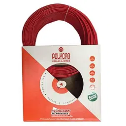 Polycab 1.5 Sqmm 300m Red 1 Core HFFR Multistrand PVC Insulated Unsheathed Industrial Cable image 1