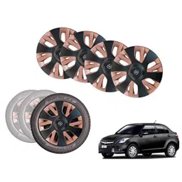 Auto Pearl 4 Pcs 14 inch Black &a; Copper ABS Press Type Hubcap Wheel Cover Set with Retention Ring for Maruti Suzuki SwiftDziretype3-picture-26