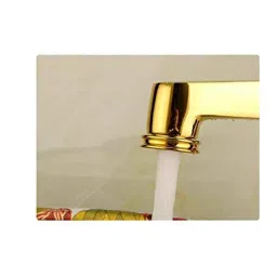 InArt WZS-85538 Brass Golden Deck Mount Single Lever Basin Mixer Tap for Bathroom, INA-360 image 2