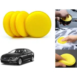 Auto Pearl Polyurethane Beige Washing &a; Waxing Polish Foam Sponge for VolvoS60 (Pack of 4)-picture-31