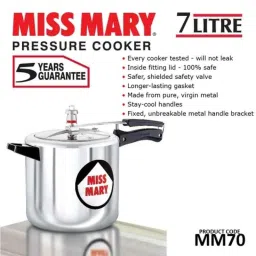 Hawkins Miss Mary 7 Litre Pressure Cooker, MM70 (Pack of 2) image 3