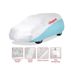 Elegant White &a; Blue Water Resistant Car Body Cover for Mahindra XUV 500 image 2