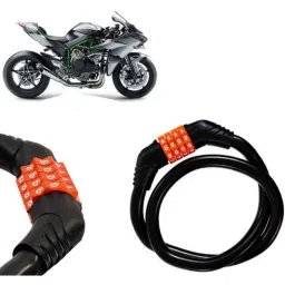 Auto Pearl Black &a; Orange 4 Digit Anti-Theft Combination Number Lock for Ninja H2 BS6-picture-33