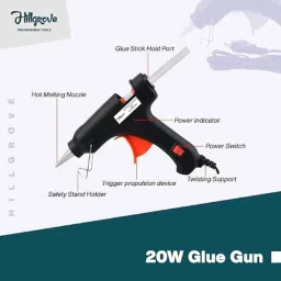 Hillgrove 400W 0.8 Litre Plastic DIY HVLP Paint Sprayer Gun with 20W Glue Gun, Gloves &a; 5 Pcs Glue Sticks, HGCM1330 image 3