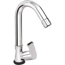 IRIS Waterfall Brass Chrome Finish Swan Neck Pillar Tap-picture-46