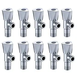 ZAP Hexa Brass Chrome Finish Angle Cock Valve with Wall Flange (Pack of 10)-picture-24
