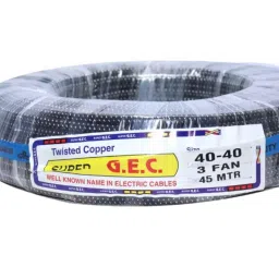 Super GEC 3 Core Cotton Wrapped Copper Black Iron &a; Extension Board Cable, 40/40, Length: 45 m-picture-43