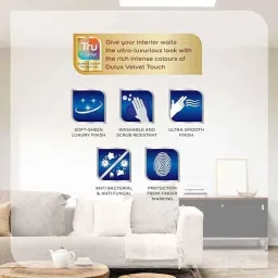 Dulux Velvet Touch 200ml Warm Gold Pearl Glo Washable Emulsion Paint, F1BC59 image 3