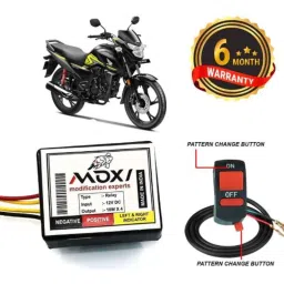 Auto Pearl 12V Black Front &a; Rear Flasher Indicator Light with Switch for Honda SP 125-picture-32
