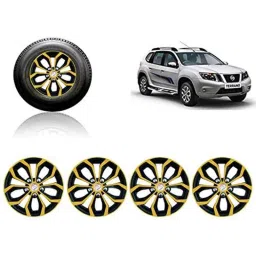 Auto Pearl 4 Pcs 15 inch ABS Golden &a; Black Car Wheel Cover Set for Nissan Terrano-picture-44