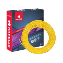 Havells Life Line 1.5 Sqmm Single Core Yellow FR PVC Insulated Copper Conductor Unsheathed Flexible Industrial Cable, WHFFDNYL11X57, Length: 180 m-picture-30