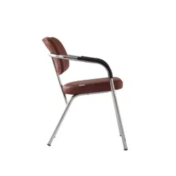Da URBAN Everton Tan Leatherette Heavy Duty Metal Frame Visitor Chair with Arms image 3