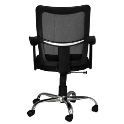 Da Urban Cosmo Black Fabric, Mesh, Foam &a; Chrome Medium Back Office Revolving Chair with Arms image 2