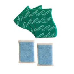 Scotch-Brite 2 Pcs Large Fibre Multicolor Scrub Net Sponge &a; 3 Pcs Large Scrub Pad-picture-27