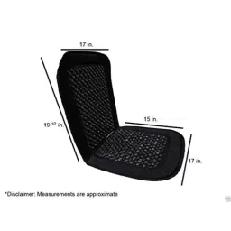 Auto Pearl PU, Velvet &a; Wooden Beads Black Rectangular Seat Cushion for Mahindra TUV-300 (Pack of 2 ) image 5